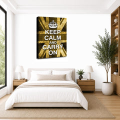 LR Keep Calm Wall Art Picture – Cream & Brown Typography Framed Canvas Print | Ready to Hang | Modern Wall Art for Living Room, Bedroom & Office