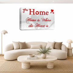 LR Home Love Quote Wall Art Picture – Red & White Framed Canvas Print | Ready to Hang | Modern Wall Art for Living Room, Bedroom & Office