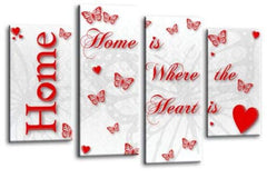 LR Love Quote Home Wall Art Picture Red White Family Framed Split Panel Print Ready to Hang