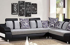 LR Love Quote Wall Art Picture Grey White Family Framed Split Panel Print Ready to Hang