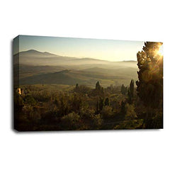 LR Landscape Forest Trees Wall Art Picture Framed Canvas Panel Print Ready to Hang