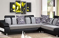 LR Floral Rose Yellow Wall Art Picture Flower Poppy Framed Split Canvas Picture Ready to Hang