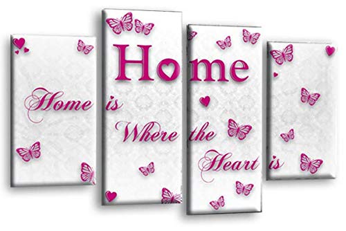 LR Love Quote Home Wall Art Picture Pink White Family Framed Split Panel Print Ready to Hang