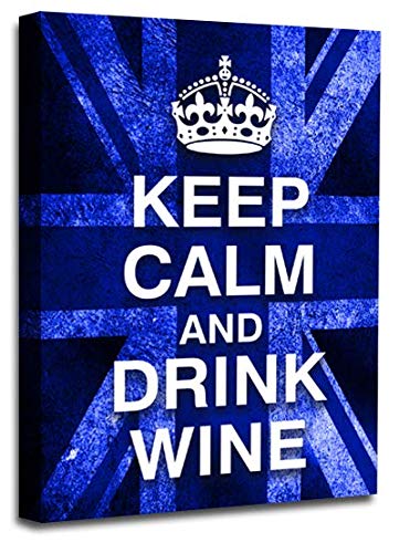 LR Keep Calm Wall Art Canvas Picture Drink Beer Wine White Union Jack Home Framed Panel Print Ready to Hang