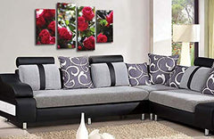 LR Red Floral Rose Wall Art Picture Flower Love Framed Split Canvas Panel Print Ready to Hang