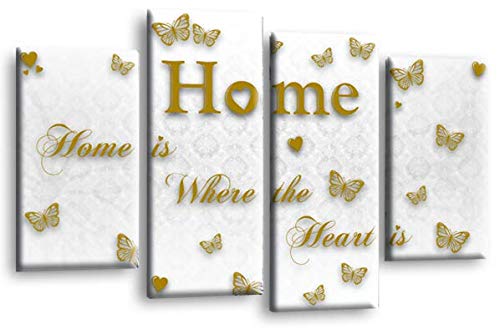 LR Love Quote Home Wall Art Picture Gold White Family Framed Split Panel Print Ready to Hang