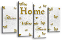 LR Love Quote Home Wall Art Picture Gold White Family Framed Split Panel Print Ready to Hang