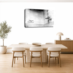 LR Banksy CCTV Camera Wall Art Picture – Grey & White Graffiti Art Framed Canvas Print | Ready to Hang | Modern Wall Art for Living Room, Bedroom & Office