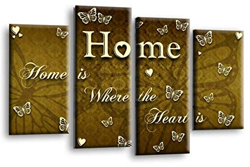 LR Love Quote Home Wall Art Picture Brown Cream Family Framed Split Panel Print Ready to Hang