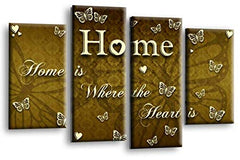 LR Love Quote Home Wall Art Picture Brown Cream Family Framed Split Panel Print Ready to Hang
