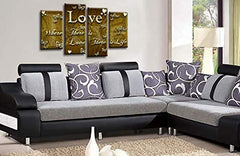 LR Love Quote Wall Art Picture Brown Cream Family Framed Split Panel Print Ready to Hang
