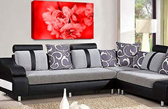 LR Floral Wall Art Print Red White Rose Spring Blossom Flower Framed Picture Ready to Hang