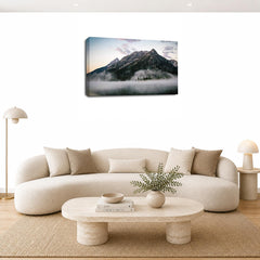LR Landscape Wall Art Picture – Mountain Lake Framed Canvas Print | Ready to Hang | Modern Wall Art for Living Room, Bedroom & Office