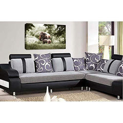 LR African Baby Elephant Wall Art Picture Animal Jungle Framed Canvas Panel Print Ready to Hang