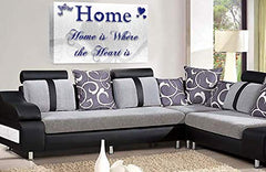 LR Home Love Quote Wall Art Picture – Blue & White Framed Canvas Print | Ready to Hang | Modern Wall Art for Living Room, Bedroom & Office