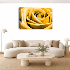 LR Floral Wall Art Picture – Orange Rose Framed Canvas Print | Ready to Hang | Modern Wall Art for Living Room, Bedroom & Office