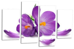 LR Floral Rose Wall Art Purple White Picture Orchid Flower Framed Canvas Split Print Ready to Hang