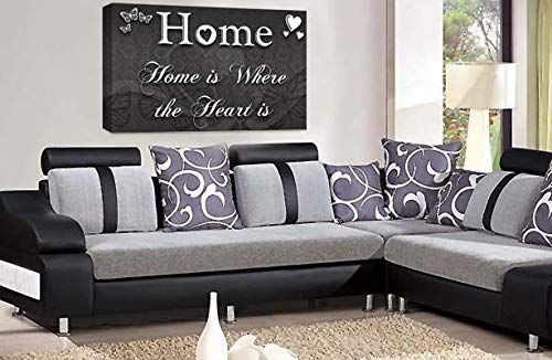 LR Home Love Quote Wall Art Canvas Grey White Framed Family Picture Print Ready to Hang