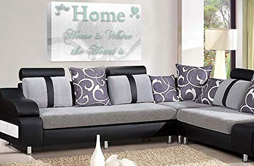 LR Home Love Quote Wall Art Canvas Duck Egg White Framed Family Picture Print Ready to Hang