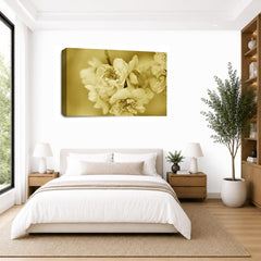 LR Floral Rose Flower Wall Art Picture – Cream & Brown Framed Canvas Print | Ready to Hang | Modern Wall Art for Living Room, Bedroom & Office