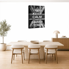 LR Keep Calm Wall Art Picture – Grey & White Typography Framed Canvas Print | Ready to Hang | Modern Wall Art for Living Room, Bedroom & Office