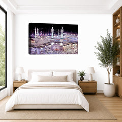LR Islamic Hajj Mecca Wall Art Picture Framed Canvas Print | Ready to Hang | Modern Wall Art for Living Room, Bedroom & Office