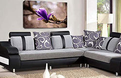 LR Floral Purple Rose Wall Art Grey White Flower Framed Canvas Picture Print Ready to Hang