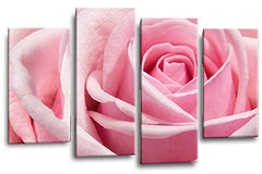 LR Floral Pink Rose Love Art Picture Grey White Flower Home Wall Canvas Split Panel Print