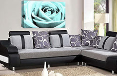 LR Floral Wall Art Print Duck Egg Rose Canvas Picture Flower Framed Panel Ready to Hang