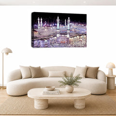 LR Islamic Hajj Mecca Wall Art Picture Framed Canvas Print | Ready to Hang | Modern Wall Art for Living Room, Bedroom & Office