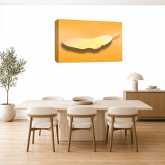 LR Abstract Feather Wall Art Picture – Orange & White Modern Framed Canvas Print | Ready to Hang | Modern Wall Art for Living Room, Bedroom & Office