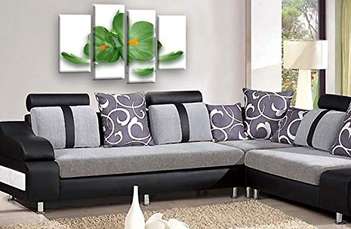 LR Floral Rose Orchid Wall Art Picture Green White Flower Framed Canvas Split Print Ready to Hang