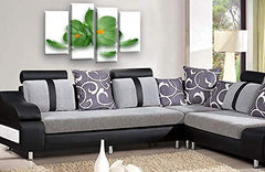 LR Floral Rose Orchid Wall Art Picture Green White Flower Framed Canvas Split Print Ready to Hang