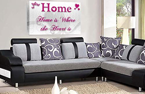 LR Love Wall Art Print Pink White Home Quote Framed Canvas Picture Ready to Hang