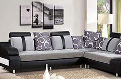 LR Banksy Canvas Wall Art Picture Black Grey Balloon Girl Framed Love Graffiti Split Panel Print