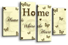 LR Love Quote Home Wall Art Picture Cream Brown Family Framed Split Panel Print Ready to Hang