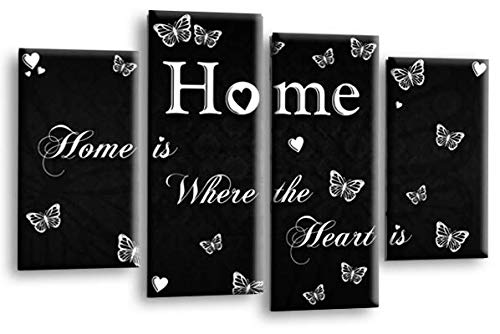 LR Love Quote Home Wall Art Picture Black White Family Framed Split Panel Print Ready to Hang