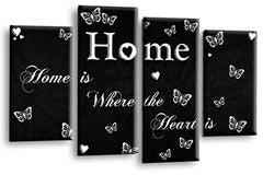 LR Love Quote Home Wall Art Picture Black White Family Framed Split Panel Print Ready to Hang