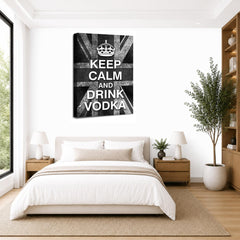 LR Keep Calm Wall Art Picture – Grey & White Typography Framed Canvas Print | Ready to Hang | Modern Wall Art for Living Room, Bedroom & Office