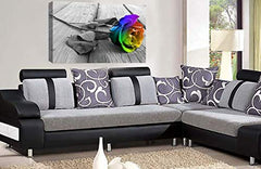 LR Floral Rainbow Rose Wall Art Grey White Flower Canvas Picture Print Ready to Hang