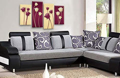 LR Floral Wall Art Print Purple Cream Rose Flower Love Framed Split Canvas Picture Ready to Hang