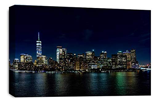 LR New York Wall Art Picture – Skyline Framed Canvas Print | Ready to Hang | Modern Wall Art for Living Room, Bedroom & Office