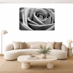 LR Floral Rose Wall Art Picture – Grey Framed Canvas Print | Ready to Hang | Modern Wall Art for Living Room, Bedroom & Office