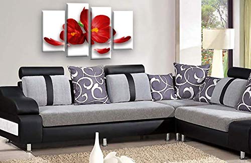LR Floral Rose Orchid Wall Art Picture Red White Flower Framed Canvas Split Print Ready to Hang