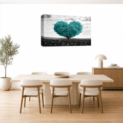 LR Floral Wall Art Picture – Grey, Teal & White Framed Canvas Print | Ready to Hang | Modern Wall Art for Living Room, Bedroom & Office