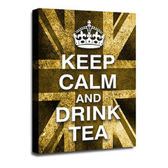 LR Keep Calm Wall Art Picture – Cream & Brown Typography Framed Canvas Print | Ready to Hang | Modern Wall Art for Living Room, Bedroom & Office