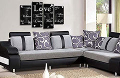 LR Love Quote Wall Art Picture Black White Family Framed Split Panel Print Ready to Hang