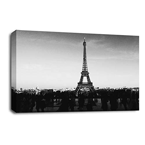 LR Paris Eiffel Tower Wall Art Picture Framed Canvas Print | Ready to Hang | Modern Wall Art for Living Room, Bedroom & Office