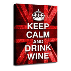LR Keep Calm Wall Art Picture – Red Typography Framed Canvas Print | Ready to Hang | Modern Wall Art for Living Room, Bedroom & Office