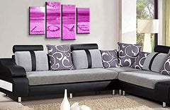 LR Love Beach Wall Art Picture Purple Grey Sunset Seascape Quote Split Canvas Print Ready to Hang